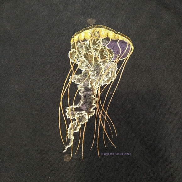 '05 jellyfish t-shirt XL blk fruit of the loom measurement aquatic life - Picture 2 of 8